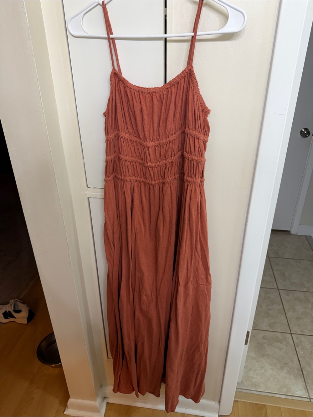 American Eagle Outfitters Rust Spaghetti-Strap Maxi Dress